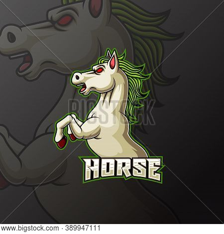 Horse Mascot E Sport Logo Design Of Illustration