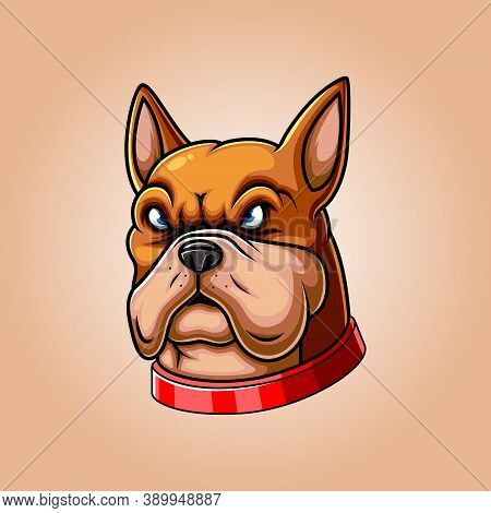 Angry Head Mascot Of Pit Bull Of Illustration