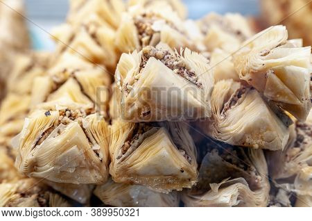 Baklava - Different Varieties. Rich, Sweet Pastry Made Of Layers Of Filo Filled With Chopped Nuts, S