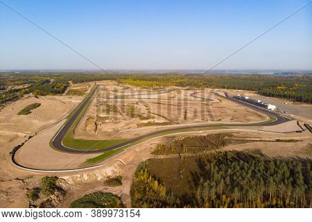 Aerial View Of The Race Track In Finland