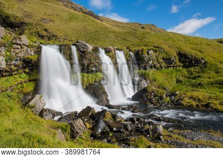 Gluggafoss Waterfall In Fljotshlid In South Iceland