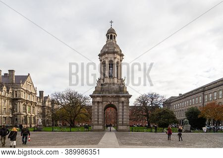 Dublin, Ireland - 10 November 2015: Trinity College Officially The College Of The Holy And Undivided