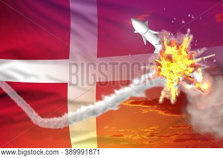 Strategic Rocket Destroyed In Air, Denmark Ballistic Missile Protection Concept - Missile Defense Mi