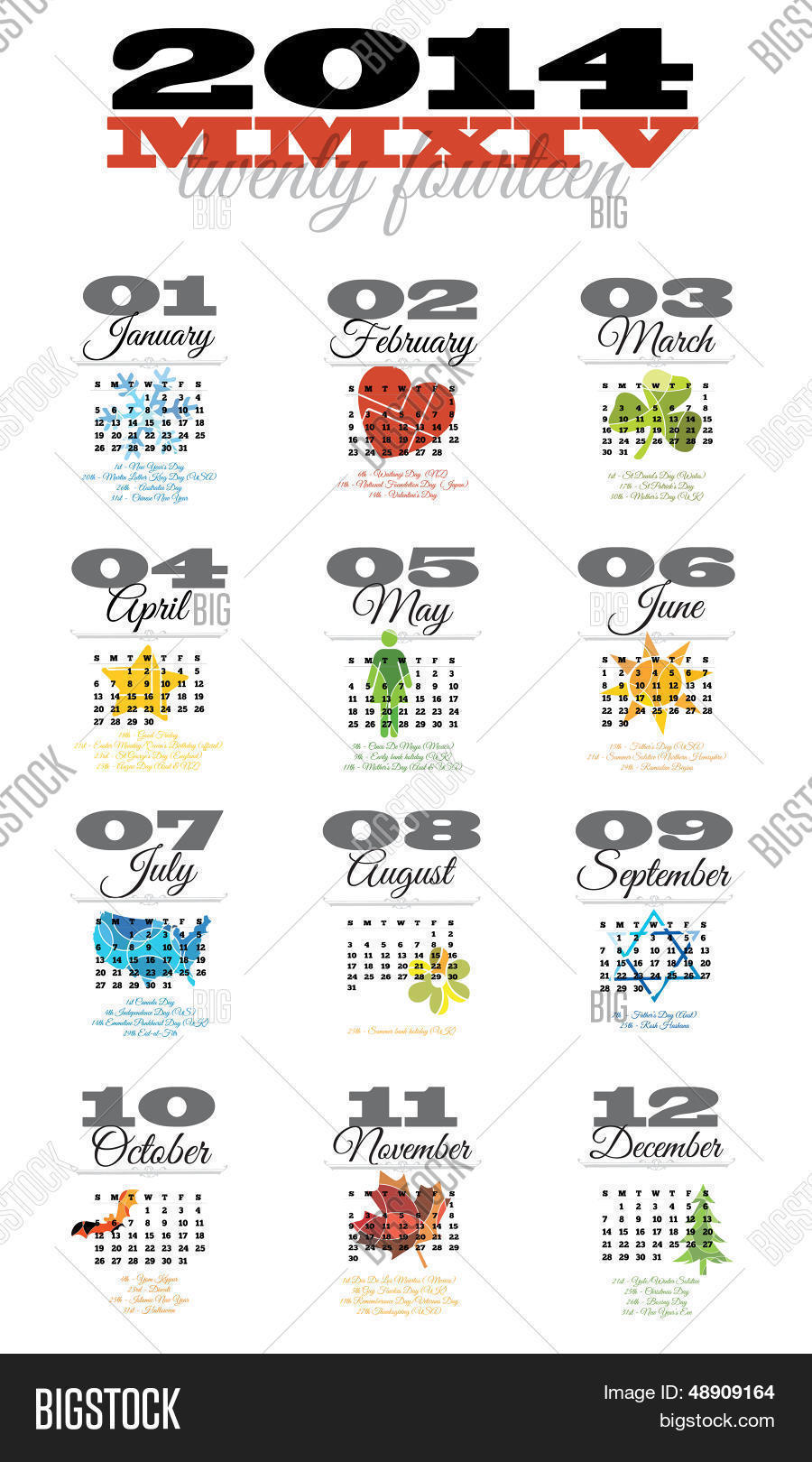 12 month calendar vector photo free trial bigstock
