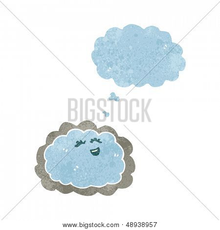 Retro cartoon wolk met zilveren voering