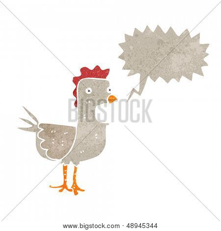 retro kreskówka kurczak squawking