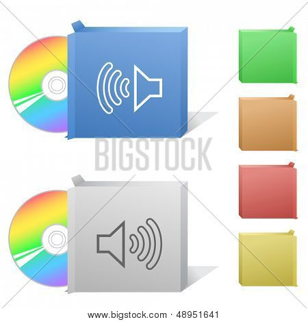 Luidspreker. Vak met compact disc.