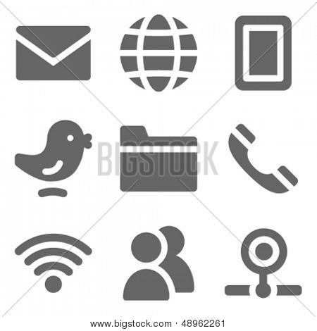 Série ícones, cinza sólido de comunicação web