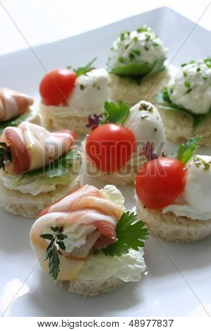 Plate of mixed appetizers