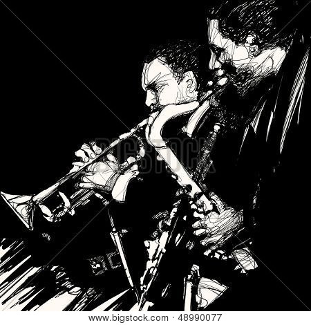 Illustration vectorielle de musicien de jazz en laiton