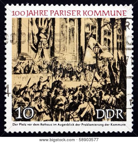 Postage Stamp Gdr 1971 Proclamation Of The Paris Commune