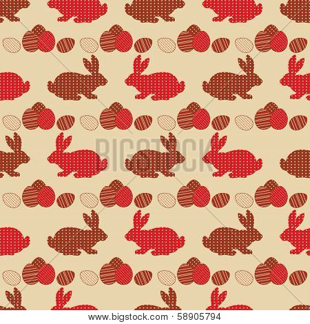 Vintage seamless Easter vector background.