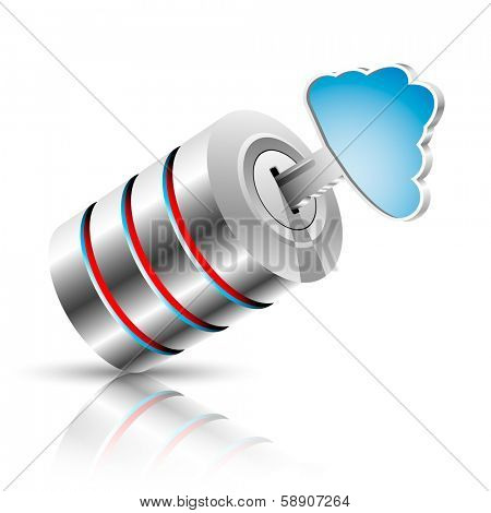 Concept of private information base as a cloud. illustration.