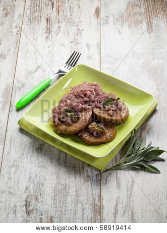 seitan with onions and sage