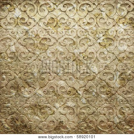 Gold metal pattern on paper backgrond