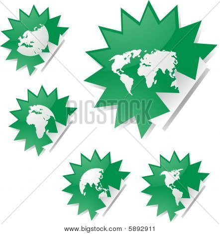 Adesivos de mapa do mundo