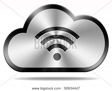 cloud computing wireless connection wifi icon or button