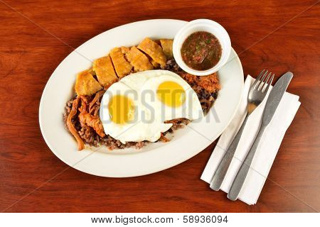 Colombian cuisine. Calentado.