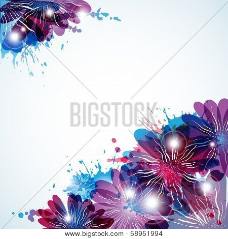 Abstract Background With Beauty Floral Elements