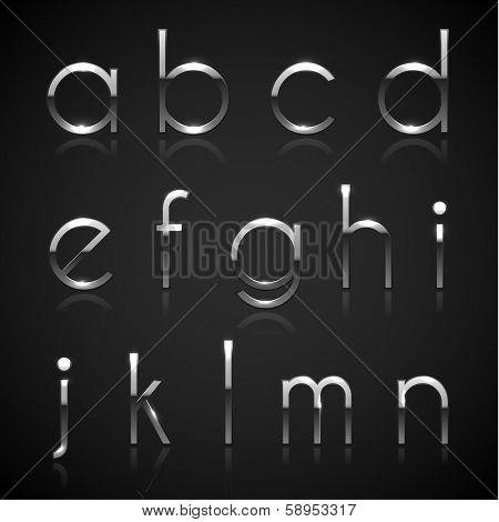 Metallic silver alphabet letters collection - eps10