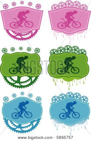 Mountain bike badges.