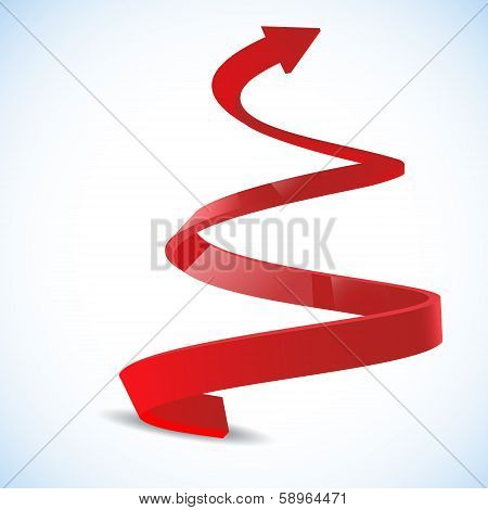Red spiral arrow 3D.