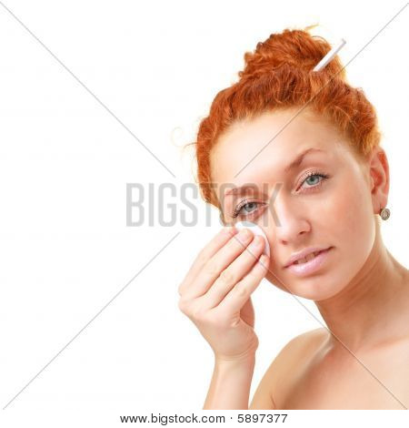 Woman Cleaning Face