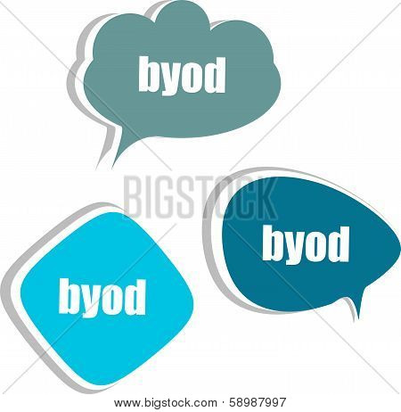 Byod. Set Of Stickers, Labels, Tags. Template For Infographics