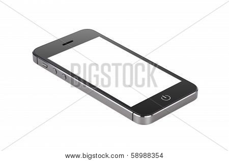 Black Modern Smartphone With Blank Screen Lies On The Surface