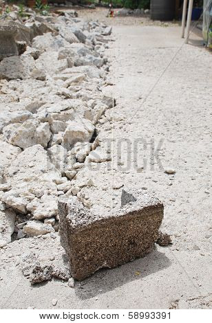Breezeblocks On Contruction Site