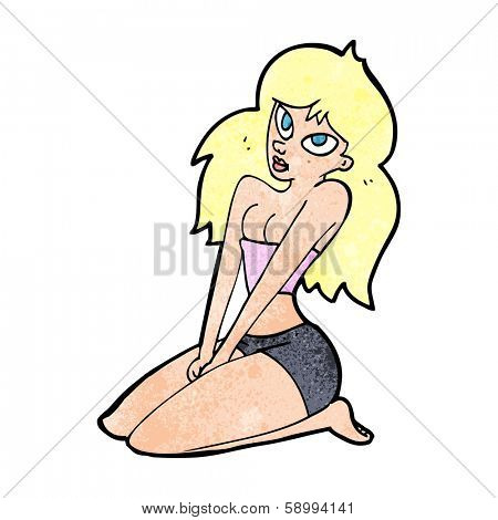 cartoon woman in skimpy clothing
