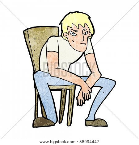 cartoon dejected man