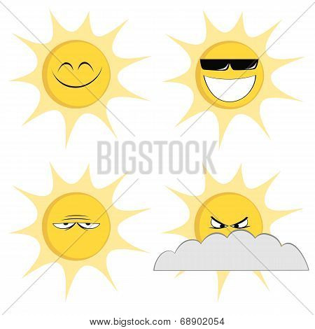 Summer sun mascots