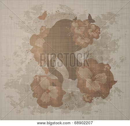 Grunge Floral Woman