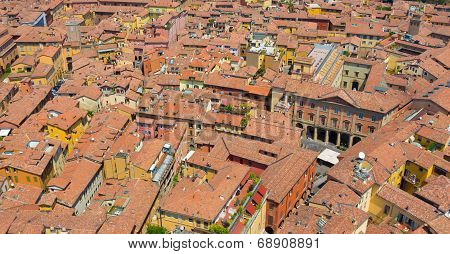 Aerial view of Bologna, Italy.
