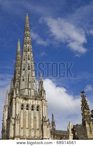 St Michel cathedral high tower in bordeaux, france