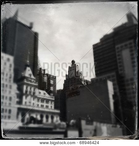 Instagram filtered image of new and old city buildings