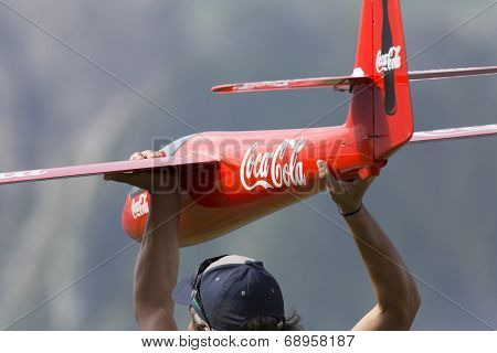 Launching radio controlled airplane