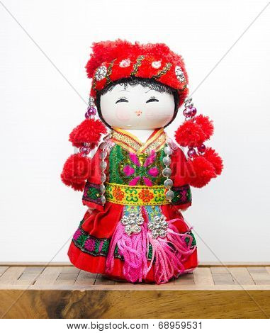 Chinese Souvenir Dolls In National Clothes