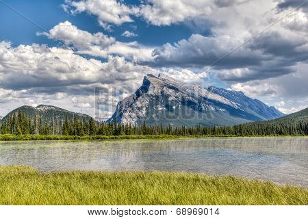 Canadian Landmark: Vermilion Lakes In The Summer