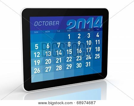 October 2014 - Tablet Calendar