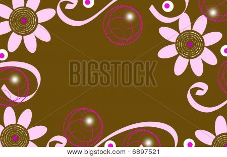 Brown And Pink Flower Power Original Art Background