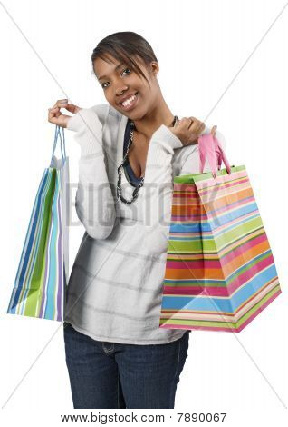 Glade Shopper med farverige tasker