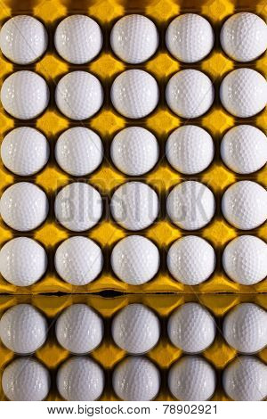 Golf Balls In Paper Carton For Eggs