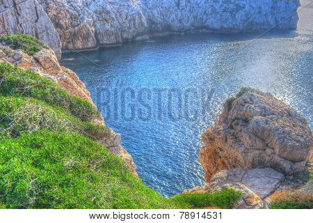 Rocky Coast In Capo Caccia In Hdr