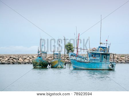 Fishing Boats In Tangalle Port
