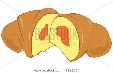 Croissant with jam.