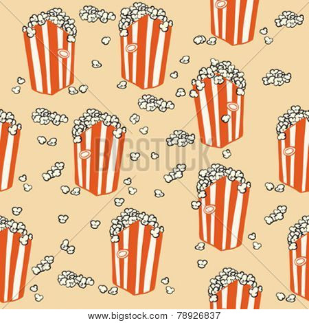 popcorn seamless pattern cartoon illustration