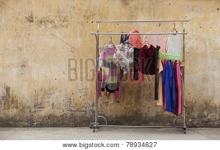 Clothes hanging outdoor at a playground