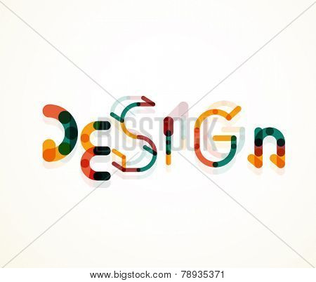 Design word font concept, minimal line design